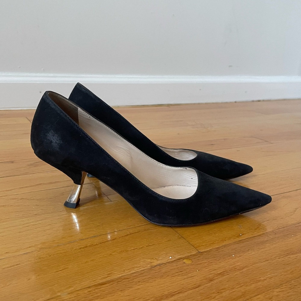 Prada Suede Pointed Toe Pumps
